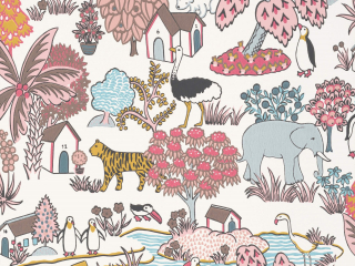 Little Greene behang Animal Kingdom Confetti