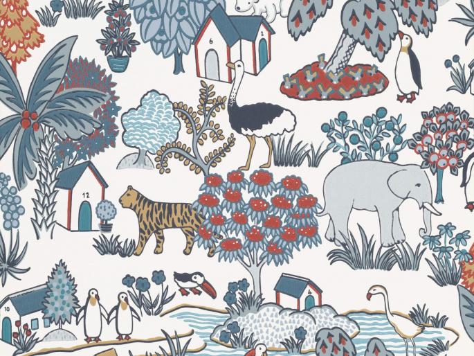 Little Greene behang Animal Kingdom Bassoon