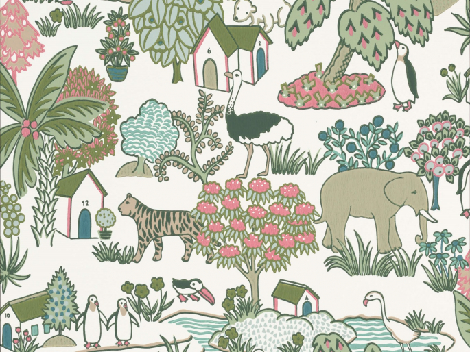 Little Greene behang Animal Kingdom Puck