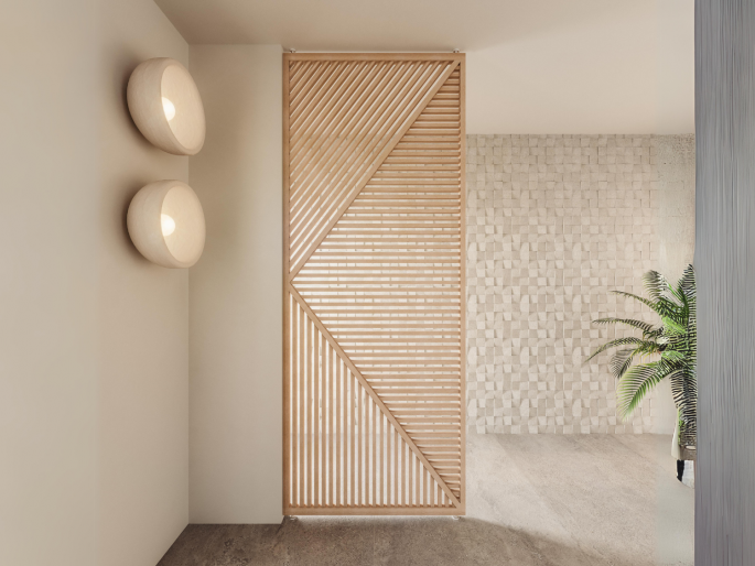 Roomdivider Shibuya in Japandi stijl toegepast in ruime kamer